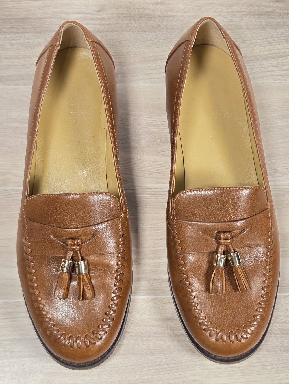 Laura Tasseled Burnished Calf Leather Loafers - Picture 2 of 10